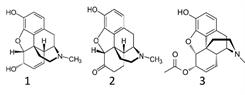 Morphine, Hydromorphone 6-MAM Chemical Structures